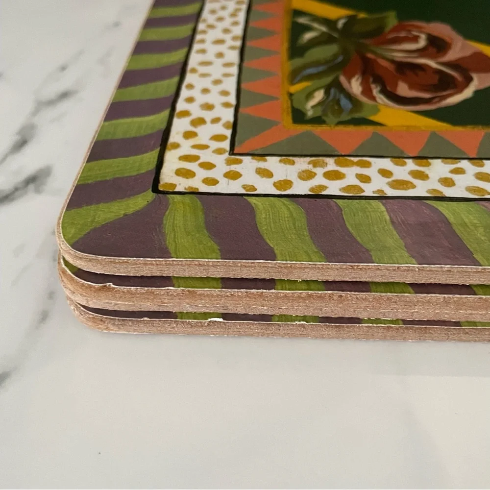 SET of 4 Torquay Rose Placemats by Mackenzie Childs